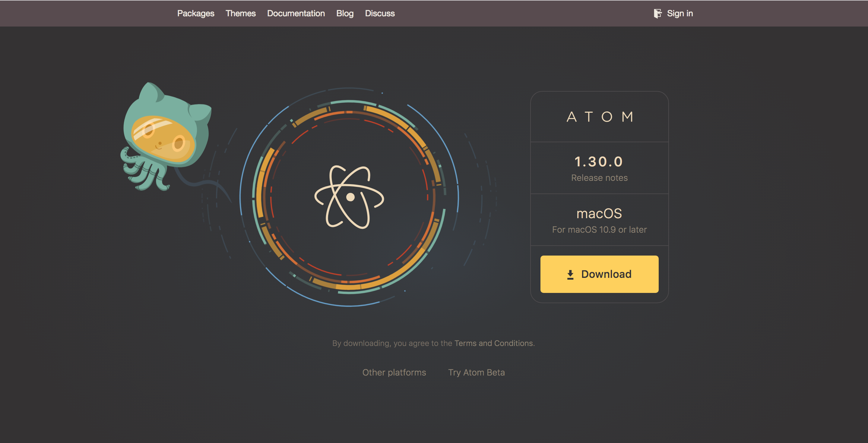 Atom homepage