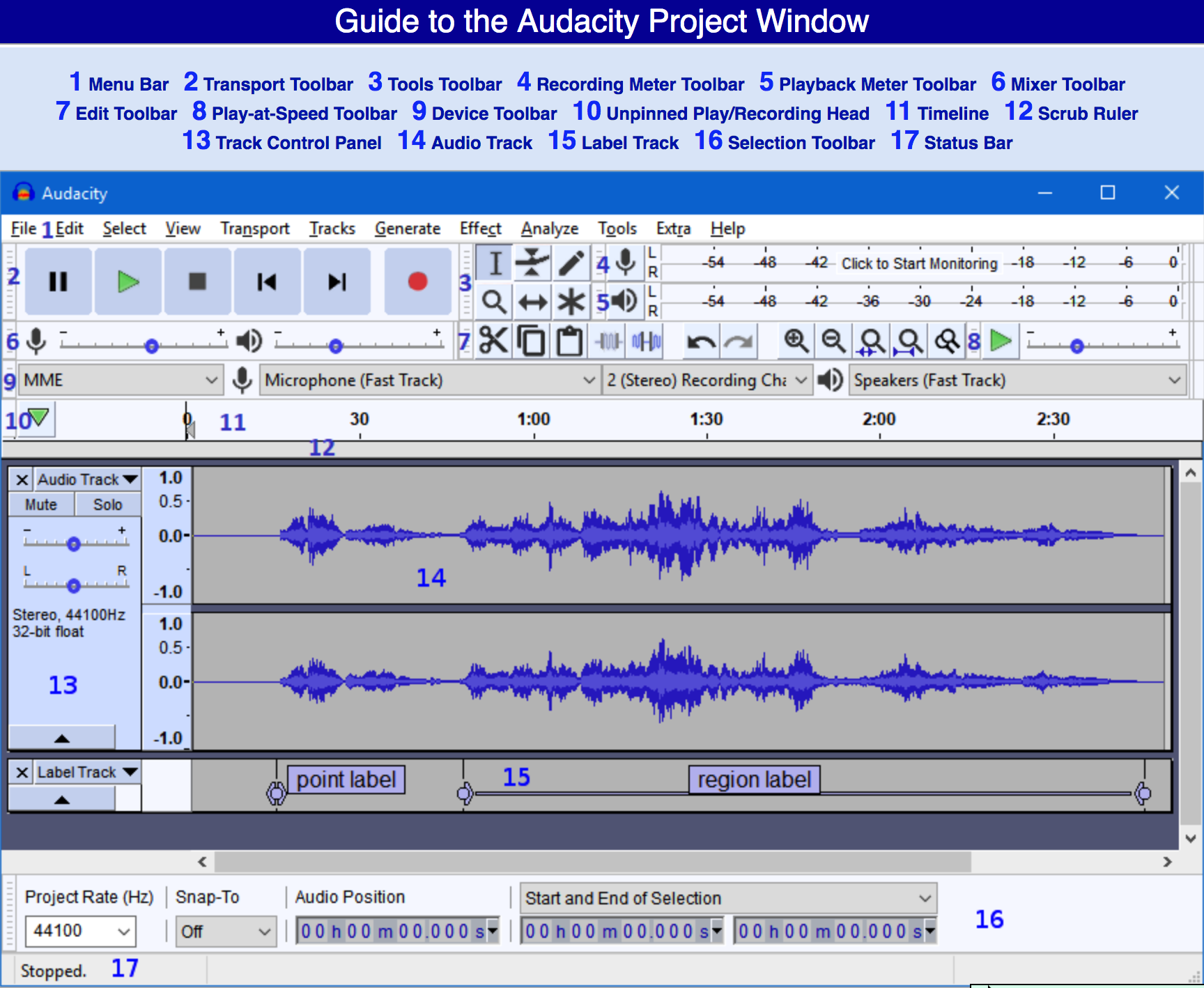 Audacity interface